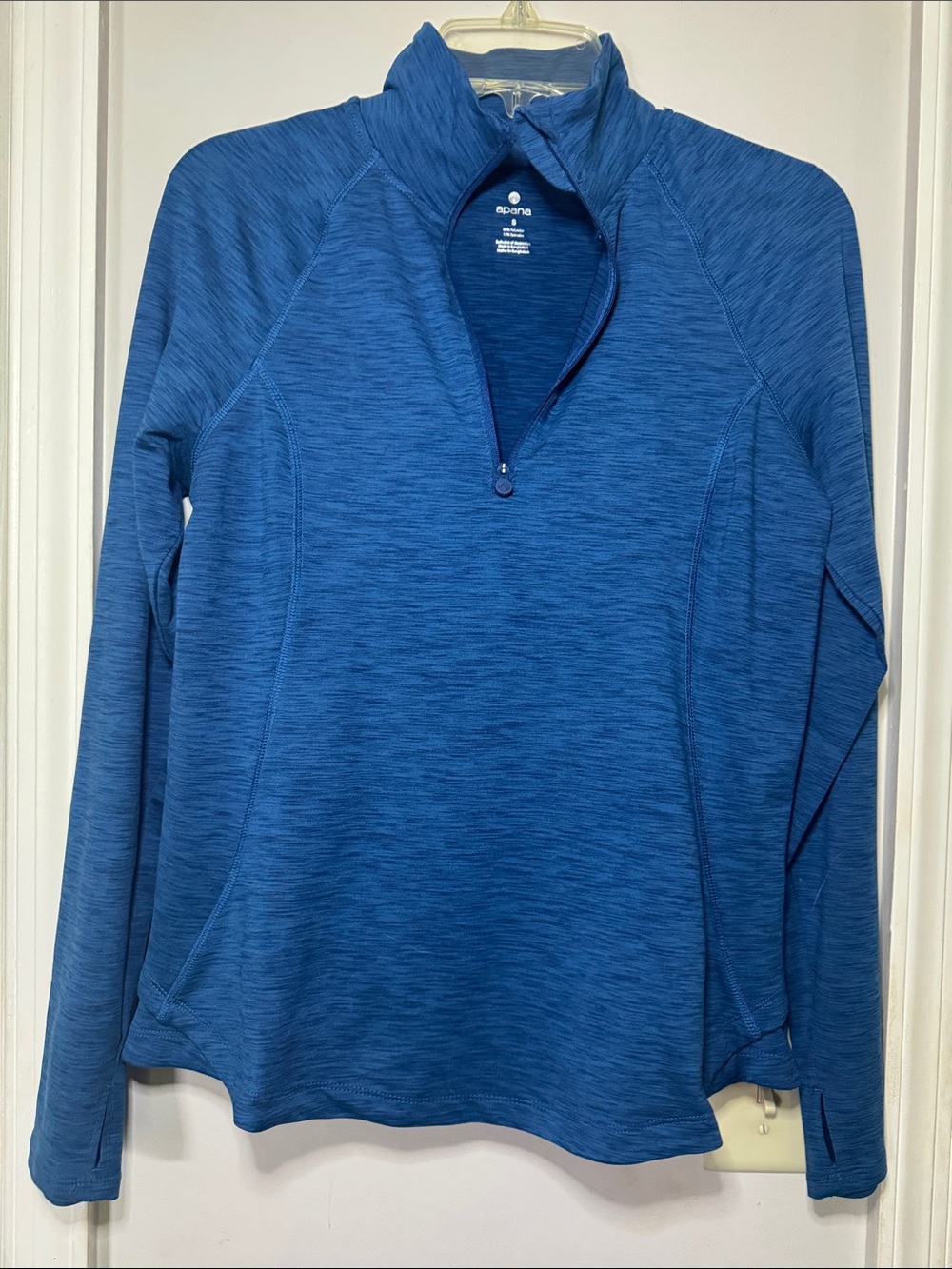 APANA Teal Heathered 1/4 Zip Pullover Small
